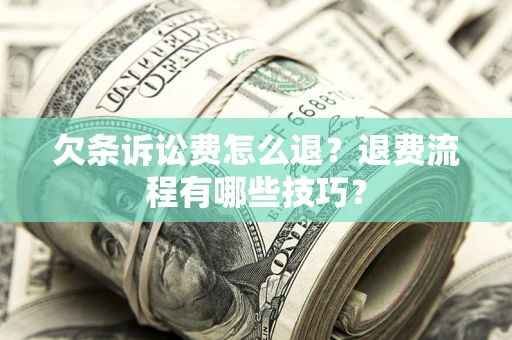北京欠条诉讼费怎么退？退费流程有哪些技巧？